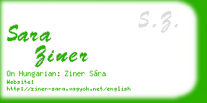 sara ziner business card